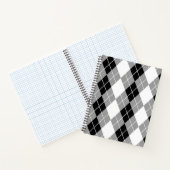 Graue Schwarz-weiße Raute Diamond Design Notizblock (Innenseite)