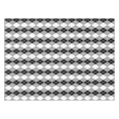 Graue Schwarz-weiße Raute Diamond Design Tischdecke (Vorderseite (Horizontal))