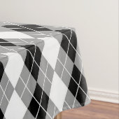 Graue Schwarz-weiße Raute Diamond Design Tischdecke (Beispiel)