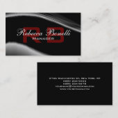 Graue Schwarz-weiße rote Monogram-Visitenkarte Visitenkarte (Vorne/Hinten)