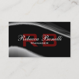 Graue Schwarz-weiße rote Monogram-Visitenkarte Visitenkarte