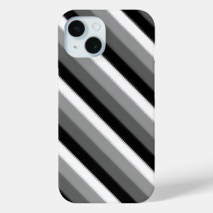 Graue Schwarz-weiße Streifen Case-Mate iPhone Hülle
