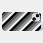 Graue Schwarz-weiße Streifen Case-Mate iPhone Hülle (Rückseite (Horizontal))