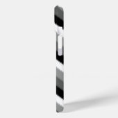 Graue Schwarz-weiße Streifen Case-Mate iPhone Hülle (Rückseite / Links)