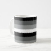 Graue Schwarz-weiße Streifen Kaffeetasse (Vorderseite Links)