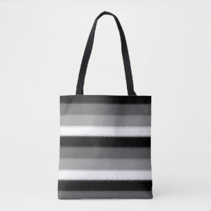 Graue Schwarz-weiße Streifen Tasche