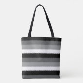 Graue Schwarz-weiße Streifen Tasche (Rückseite)