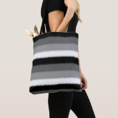 Graue Schwarz-weiße Streifen Tasche (Von Nahem)