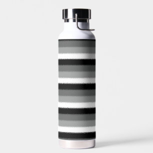 Graue Schwarz-weiße Streifen Trinkflasche