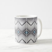 Graue Schwarz-weiße Tasse (VorderseiteRechts)