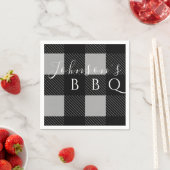 Graue schwarze Buffalo Karo GRILLEN Serviette (Beispiel)