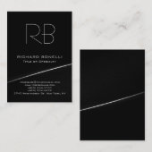 Graue schwarze Chubby moderne Visitenkarte (Vorne/Hinten)