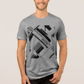Graue schwarze Diagonal-Formen Linien MCM Abstrakt Tri-Blend Shirt (Vorderseite)