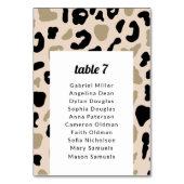 Graue schwarze Flecken auf Beige. Sitzplan Tabelle Tischnummer (Vorderseite)