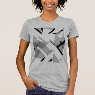 Graue schwarze Formen Abstrakt Art MCM inspiriert T-Shirt
