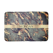 Graue schwarze Gold-Marmor, LG-Goldstrichname+Mono Badematte (Vorderseite)