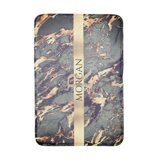 Graue schwarze Gold-Marmor, LG-Goldstrichname+Mono Badematte (Vorderseite Vertikal)