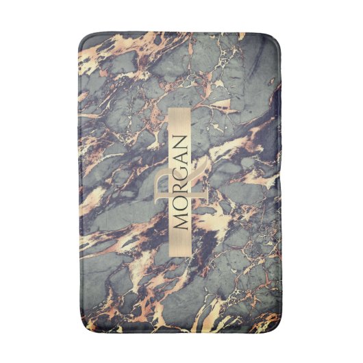 Graue schwarze Gold-Marmor, Sm-Goldstrichname+Mono Badematte (Vorderseite Vertikal)