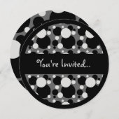 Graue schwarze Graudots süße 16 Kreise Einladungen (Vorne/Hinten)