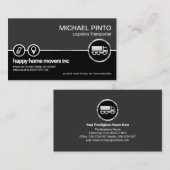 Graue schwarze Imitat Silver Location Icon Trucker Visitenkarte (Vorne/Hinten)