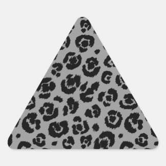 Graue schwarze Leopard-Printwerbung Dreieckiger Aufkleber