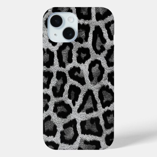 Graue schwarze Leopardenfarbe Case-Mate iPhone Hülle (Rückseite)