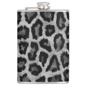 Graue schwarze Leopardenfarbe Flachmann (Vorderseite)