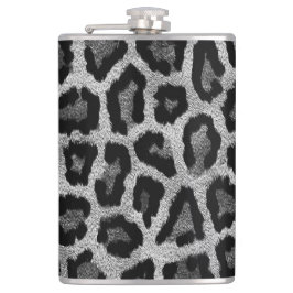 Graue schwarze Leopardenfarbe Flachmann