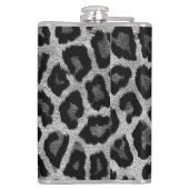 Graue schwarze Leopardenfarbe Flachmann (Rückseite)