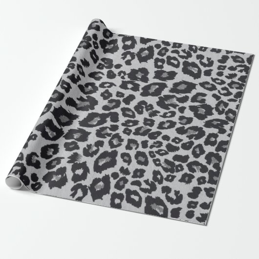 Graue schwarze Leopardenfarbe Geschenkpapier (Ungerollt)