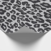 Graue schwarze Leopardenfarbe Geschenkpapier (Ecke)