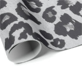 Graue schwarze Leopardenfarbe Geschenkpapier (Rolleneckpunkt)