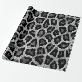 Graue schwarze Leopardenfarbe Geschenkpapier