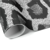 Graue schwarze Leopardenfarbe Geschenkpapier (Rolleneckpunkt)