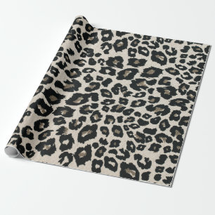 Graue schwarze Leopardenfarbe Geschenkpapier