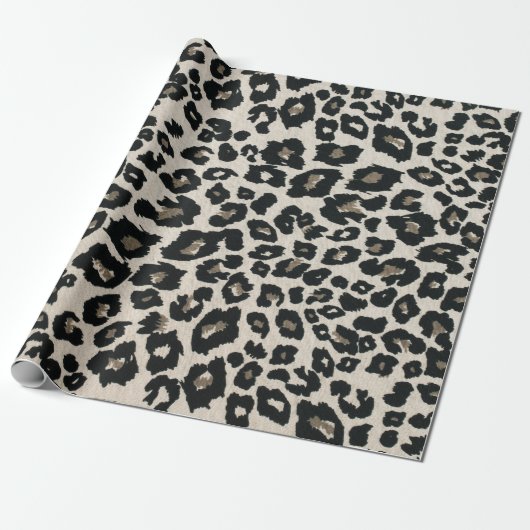 Graue schwarze Leopardenfarbe Geschenkpapier (Ungerollt)