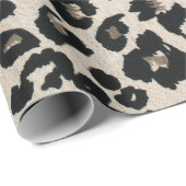 Graue schwarze Leopardenfarbe Geschenkpapier (Rolleneckpunkt)
