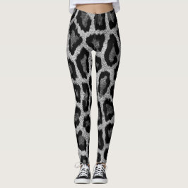 Graue schwarze Leopardenfarbe Leggings
