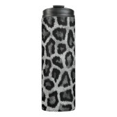 Graue schwarze Leopardenfarbe Thermosbecher (Vorderseite)
