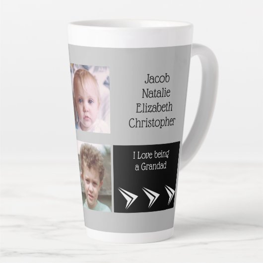 Graue schwarze Liebe als Großmutter mit Fotos Milchtasse (Rechte Ecke)