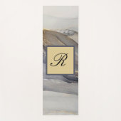 Graue schwarze Marmorplatte Hübsch elegant Monogra Yogamatte (Vorderseite)