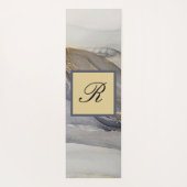 Graue schwarze Marmorplatte Hübsch elegant Monogra Yogamatte (Rückseite)