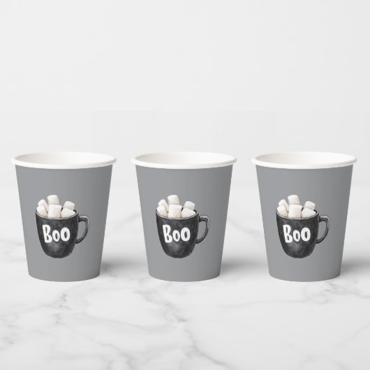 Graue schwarze Marshmallows Boo Pappbecher (Multi)
