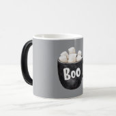 Graue schwarze Marshmallows Boo Verwandlungstasse (Vorderseite Links)