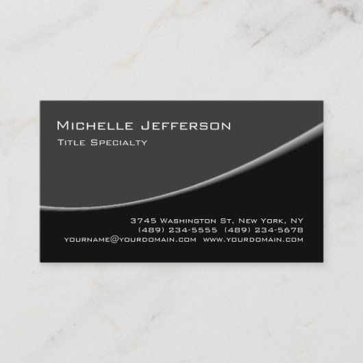 Graue schwarze Muster Trendy Business Card Visitenkarte (Vorderseite)