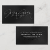 Graue schwarze Mustermonogramm-Visitenkarte Visitenkarte (Vorne/Hinten)