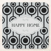 Graue schwarze nahtlose Monogrammmuster Rechteckiger Pappuntersetzer (Vorderseite)