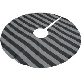 Graue schwarze Parallelstreifen Weihnachten Polyester Weihnachtsbaumdecke