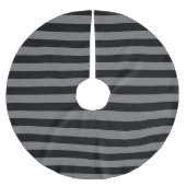 Graue schwarze Parallelstreifen Weihnachten Polyester Weihnachtsbaumdecke (Vorderseite)