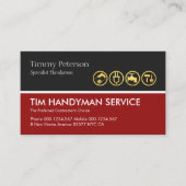 Graue schwarze Retro Handyman Tools Layer Visitenkarte (Vorderseite)